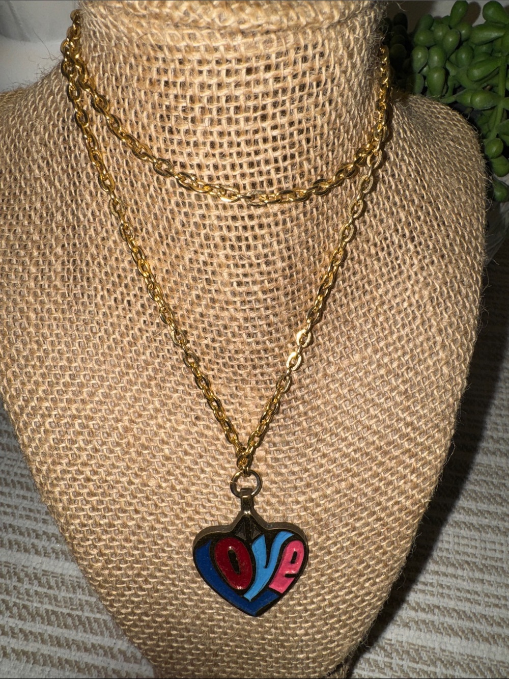 Vintage Terra Sancta Guild 1970 LOVE Necklace